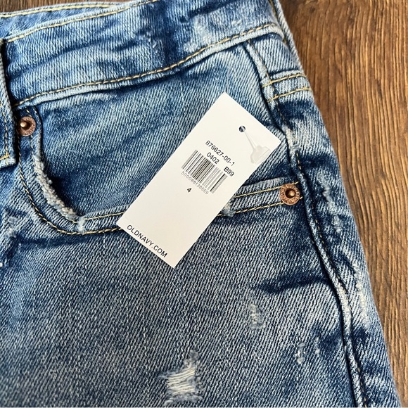 🆕 Old Navy High Rise O.G. Loose Straight leg Distressed Denim Jeans SZ 4 - Picture 7 of 8